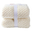 Honeybloom Ivory Sweater Knit Bed Blanket, Full/Queen