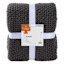 Honeybloom Dark Grey Sweater Knit Bed Blanket, Full/Queen