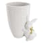 Providence White Ceramic Vase with Bunny, 9"