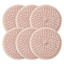 Set of 6 Pila Coral Round Placemats, 15"
