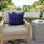 Navy Blue Canvas Square Outdoor Throw Pillow, 16"