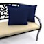 Navy Blue Canvas Square Outdoor Throw Pillow, 16"