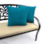 Turquoise Canvas Square Outdoor Throw Pillow, 16"