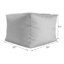Turquoise Canvas Outdoor Pouf, 20"