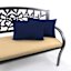 Navy Blue Canvas Lumbar Outdoor Throw Pillow, 14x20