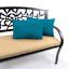 Turquoise Canvas Lumbar Outdoor Throw Pillow, 14x20