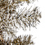 (B38) Pre-Lit LED Champagne Tinsel Christmas Tree, 7'