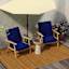 2-Piece Navy Blue Canvas Outdoor Deep Seat Cushion Set