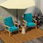 2-Piece Turquoise Canvas Outdoor Deep Seat Cushion