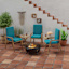 Turquoise Canvas Outdoor Hinged Cushion