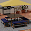 Navy Blue Canvas Outdoor Bench Cushion