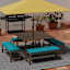 Turquoise Canvas Outdoor Bench Cushion