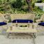 Navy Blue Canvas Outdoor Wicker Settee Cushion
