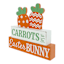 Homespun Easter Orange & White Easter Carrots Table Block Sign, 9"