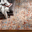 (A522) Mirabel Scarlet Abstract Area Rug, 5x7