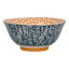 Navy & Mustard Yellow Swirl Print Bowl, 6"