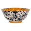 Black & Mustard Yellow Floral Print Bowl, 6"