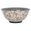 Grey & Navy Flower Print Bowl, 6"