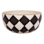Black & White Checkerboard Bowl with Gold Rim, 55.6oz