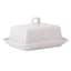 White Wide Covered Butter Dish, 6.5"