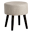 Emmy Stool with Black Wooden Legs, Grey Faux Leather