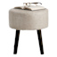 Emmy Stool with Black Wooden Legs, Grey Faux Leather