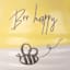 Yellow & White Bee Happy Mug, 18oz