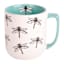 Dragonfly Icon Speckled Mug with Blue Handle, 16oz
