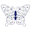 Sunny Club Dark Blue Metal Beaded Butterfly Outdoor Wall Decor, 20"