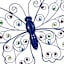 Sunny Club Dark Blue Metal Beaded Butterfly Outdoor Wall Decor, 20"