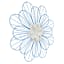 Sunny Club Blue Metal Wire Flower Outdoor Wall Decor, 18"