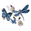 Metal Glass Butterfly & Dragonfly Wall Decor, 31"