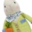 Homespun Easter Green Fabric Bunny, 9"