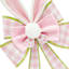 Homespun Easter Pink, White & Green Fabric Bunny Ear Bow, 25"