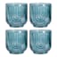 Apollo Set of 4 Blue Arch Double Old Fashioned Glasses, 11oz