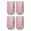 Apollo Set of 4 Blush Pink Highball Glasses, 17oz