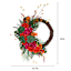 Red Flowers Half Wreath, 22"