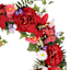 Red Butterfly & Blooming Flowers Wreath, 22"