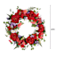 Red Butterfly & Blooming Flowers Wreath, 22"