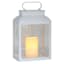 White Square Outdoor Solar Lantern, 12"