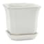 Indoor Square Ceramic Pot with Saucer, 5"