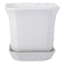 Indoor Square Ceramic Pot with Saucer, 5"