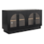 Lainey Wood & Glass Media Cabinet, Black