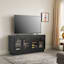 Lainey Wood & Glass Media Cabinet, Black