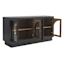 Lainey Wood & Glass Media Cabinet, Black