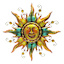 Two-Tone Metal Sun Face Outdoor Wall Decor, 22.7"