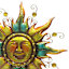 Two-Tone Metal Sun Face Outdoor Wall Decor, 22.7"