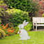 Homespun Easter Metal Bunny Yard Stake with Carrot, 22"