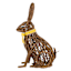 Honeybloom Brown Rattan Easter Rabbit with Bow, 17"