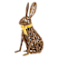 Honeybloom Brown Rattan Easter Rabbit with Bow, 17"